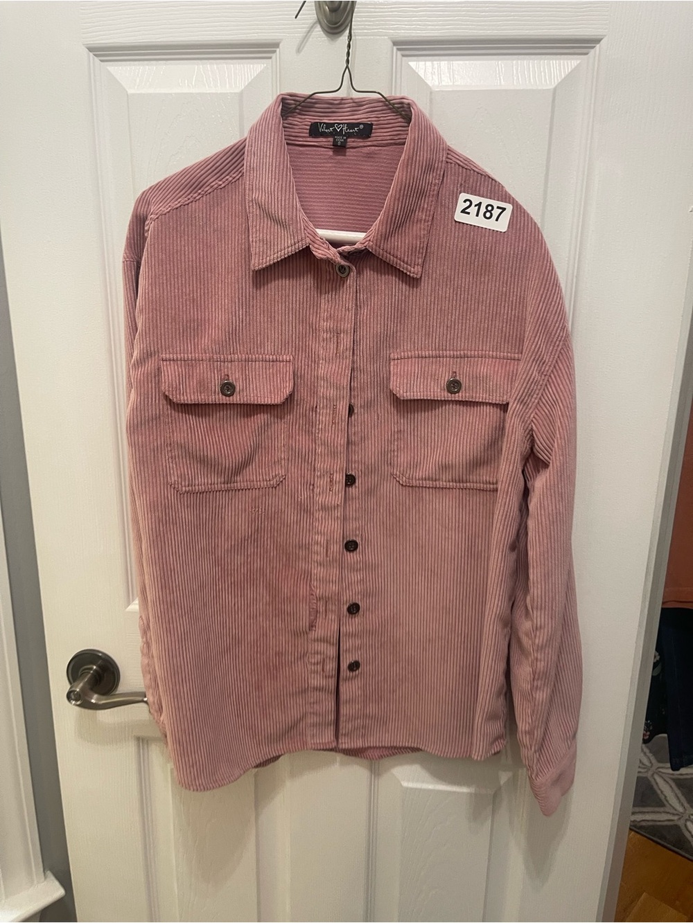 Velvet Heart Dusty Rose Corduroy Button-Down Shirt